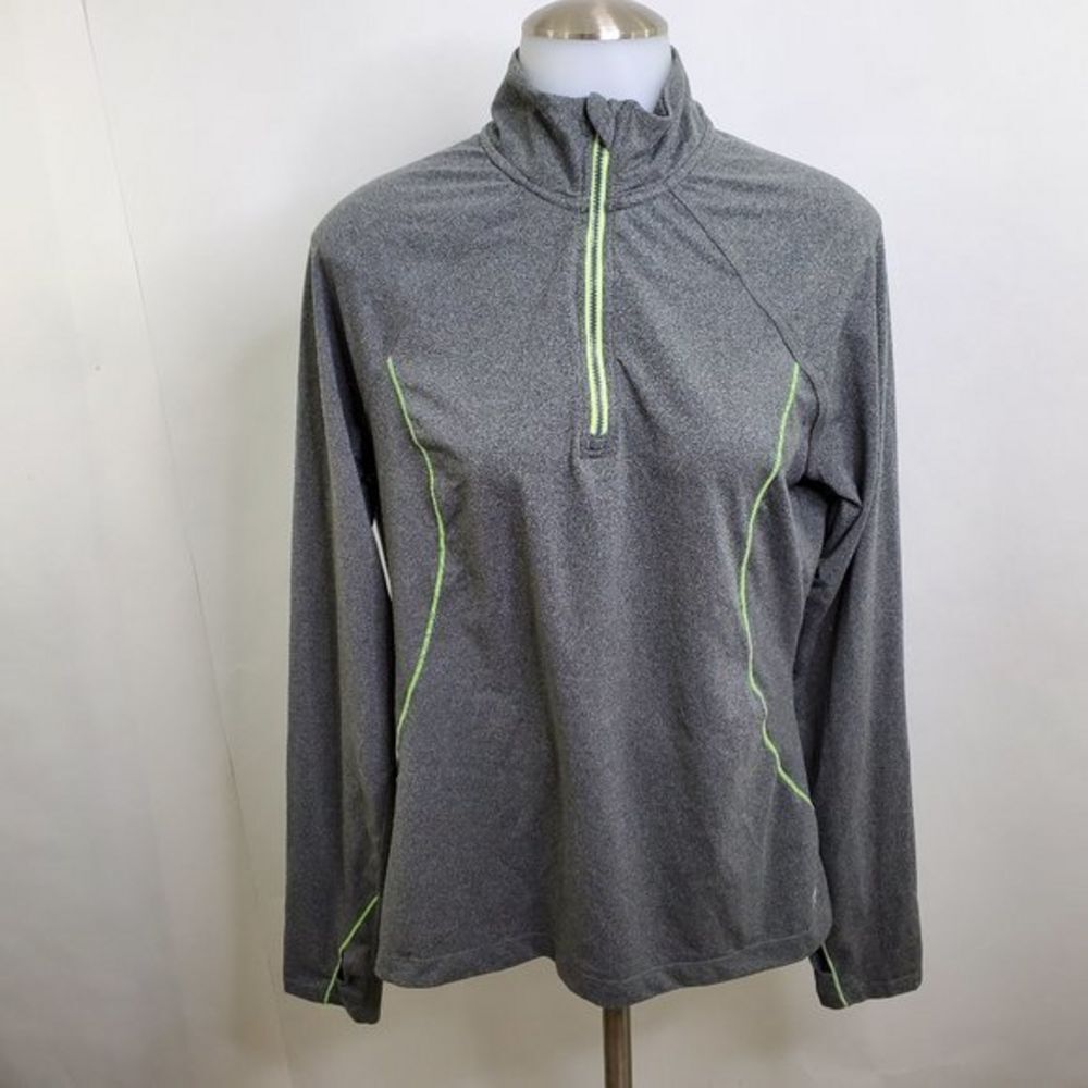 Energy Zone Jacket M Gray‎ Neon Green 1/4 1/2 zip A